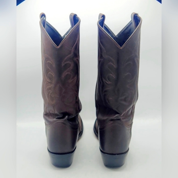 OLD WEST Mens Western Brown Leather Cowboy Boots SCM3051 Size 13 EE - Picture 4 of 16